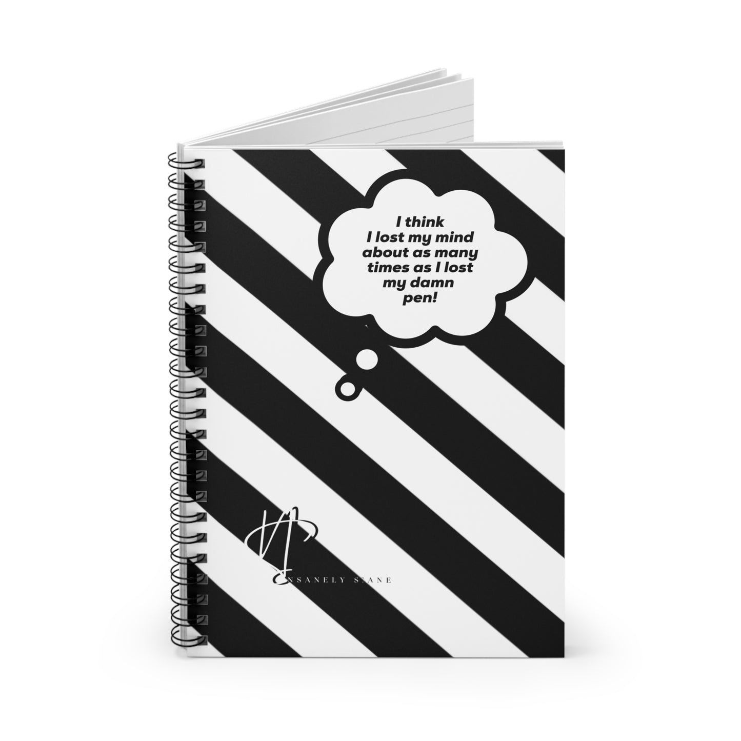 Notebook- Lost mind- striped cover